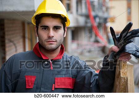Stock Photo - Worker. Building construction.. Fotosearch