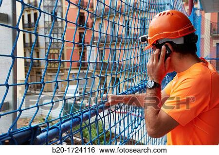 Worker, Network protection, Building, House Construction, Basque Country, Spain View Large Photo Image Stock Photograph - Worker, Network protection, Building, House Construction, Basque Country, Spain. Fotosearch