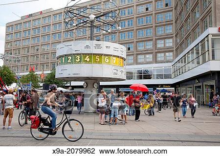 World Clock - the Weltzeituhr, Alexanderplatz Square, Mitte; Berlin; Germany. View Large Photo Image Stock Image - World Clock - the Weltzeituhr, Alexanderplatz Square, Mitte; Berlin; Germany.. Fotosearch