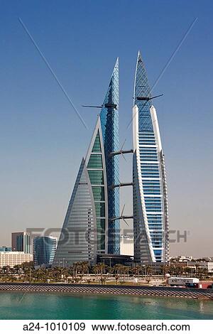 World Trade Center buildings, Manama, Bahrain View Large Photo Image Stock Photo - World Trade Center buildings, Manama, Bahrain. Fotosearch