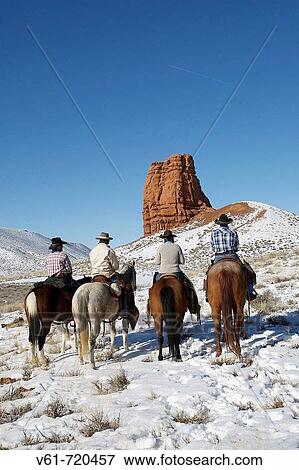 Wranglers herding horses in winter, Shell, Wyoming. Usa View Large Photo Image Stock Photo - Wranglers herding horses in winter, Shell, Wyoming. Usa. Fotosearch
