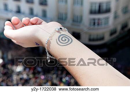 Stock Photo - Wrist tattoo girl. Fotosearch