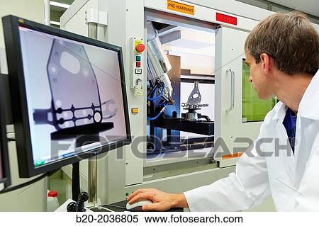 XTH 225. Computed tomography system. Industrial X-ray. Technicians inspect the internal structure and porosity of the material of a component. Innovative Metrology applied. Sariki Metrology. Elgoibar. Gipuzkoa. Basque Country. Spain. View Large Photo Image Stock Photography - XTH 225. Computed tomography system. Industrial X-ray. Technicians inspect the internal structure and porosity of the material of a component. Innovative Metrology applied. Sariki Metrology. Elgoibar. Gipuzkoa. Basque Country. Spain.. Fotosearch