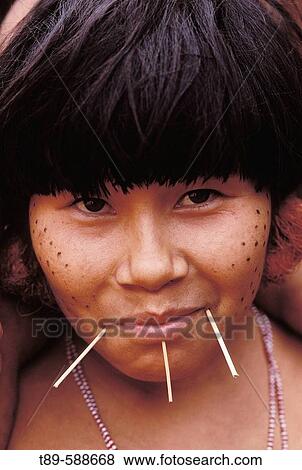 Stock Photo - Yanomamo Tribeswoman. Fotosearch