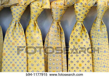 Yellow ties for sale. View Large Photo Image Stock Photography - Yellow ties for sale.. Fotosearch