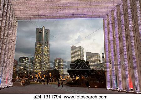 Yokohama City Skyline. View Large Photo Image Picture - Yokohama City Skyline.. Fotosearch