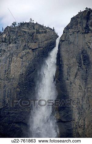 Stock Image - Yosemite National Park California, waterfall. Fotosearch