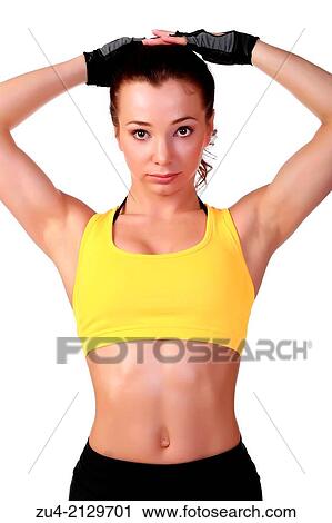 Young attractive female fitness model posing. View Large Photo Image Stock Image - Young attractive female fitness model posing.. Fotosearch