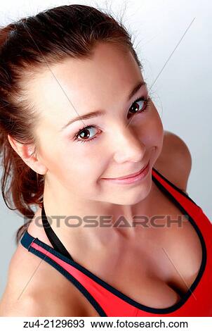 Young attractive female portrait upper view. View Large Photo Image Stock Image - Young attractive female portrait upper view.. Fotosearch