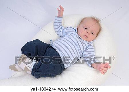 Young baby boy 6 weeks old, France View Large Photo Image Picture - Young baby boy 6 weeks old, France. Fotosearch