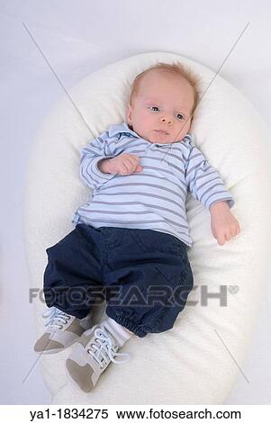 Young baby boy 6 weeks old, France View Large Photo Image Stock Photography - Young baby boy 6 weeks old, France. Fotosearch