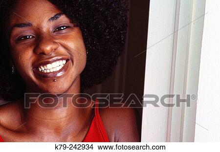 Young Black Woman Smiling View Large Photo Image Picture - Young Black Woman Smiling. Fotosearch