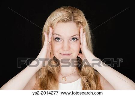 Young blond female teenager looking at camera and smiling. View Large Photo Image Stock Photo - Young blond female teenager looking at camera and smiling.. Fotosearch