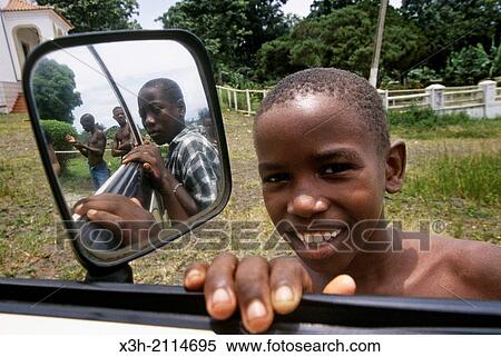 Stock Photography - young boys, Sao Tome Island, Republic of Sao Tome and Principe, Africa.. Fotosearch