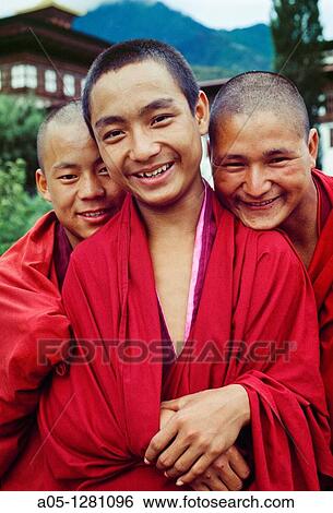 Young Buddhists Tashichho Dzong Monastery Thimphu Bhutan Butan. View Large Photo Image Stock Photograph - Young Buddhists Tashichho Dzong Monastery Thimphu Bhutan Butan.. Fotosearch