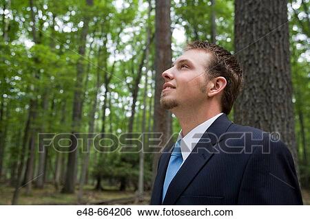 Young businessman in forest View Large Photo Image Stock Photograph - Young businessman in forest. Fotosearch