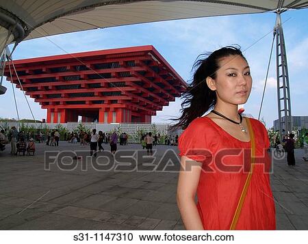 young chinese woman visiting the 2010 shanghai expo View Large Photo Image Stock Image - young chinese woman visiting the 2010 shanghai expo. Fotosearch