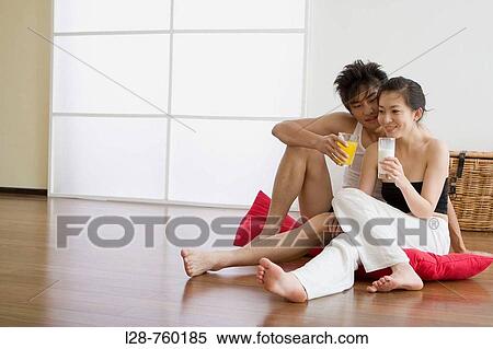 Young Couple Drinking at Home View Large Photo Image Stock Photography - Young Couple Drinking at Home. Fotosearch