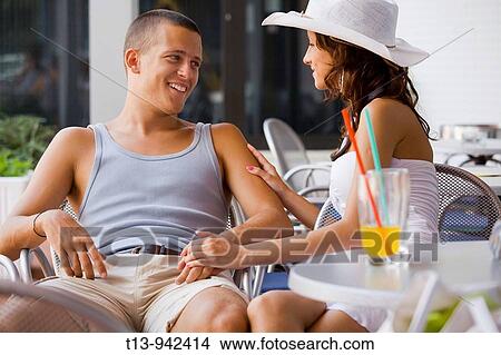 Young couple happy alone in bar View Large Photo Image Picture - Young couple happy alone in bar. Fotosearch