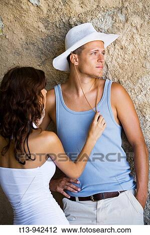 Stock Image - Young couple, he is ignorant. Fotosearch