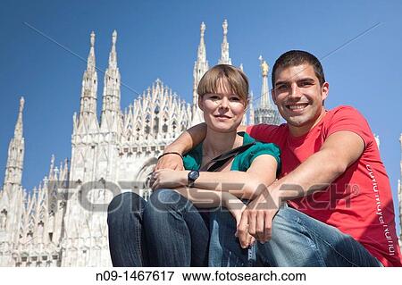 young couple in Milan View Large Photo Image Stock Photo - young couple in Milan. Fotosearch