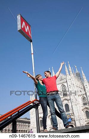 young couple in Milan View Large Photo Image Stock Photography - young couple in Milan. Fotosearch