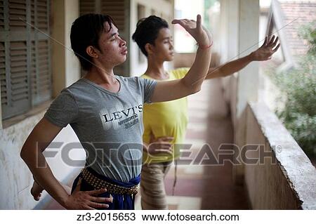Young dancers practice traditional Cambodian dance which they perform at the National Museum in Phnom Penh, Cambodia. View Large Photo Image Stock Image - Young dancers practice traditional Cambodian dance which they perform at the National Museum in Phnom Penh, Cambodia.. Fotosearch