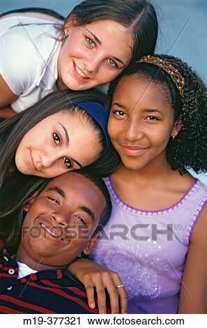 Stock Image - young ethnic mix. Fotosearch