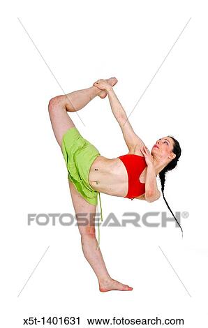 Stock Image - Young female modern dancer On white Background. Fotosearch