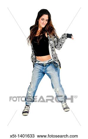 Young female teen modern dancer On white Background View Large Photo Image Stock Image - Young female teen modern dancer On white Background. Fotosearch