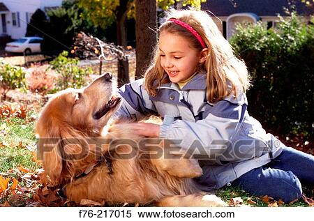 Young girl and dog View Large Photo Image Stock Photography - Young girl and dog. Fotosearch