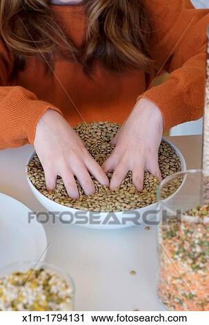 Stock Image - Young girl, food concept. Fotosearch