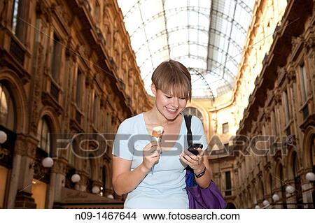 young girl gallery, milan View Large Photo Image Picture - young girl gallery, milan. Fotosearch