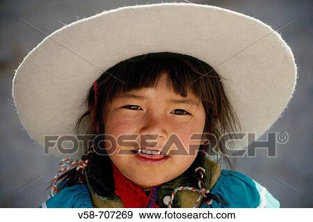 Stock Photo - YOUNG GIRL, HUMAHUACA, JUJUY PROVINCE, ARGENTINA. Fotosearch