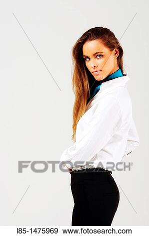Stock Photo - Young girl profile. Fotosearch