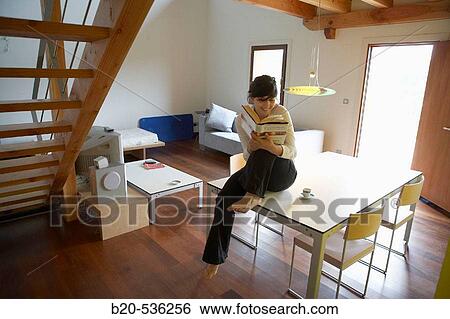 Stock Photograph - Young girl relaxing in a Villa at Aranzazu, Aizkorri Natural Park, near Oati. Gipuzkoa, Basque Country, Spain. Fotosearch
