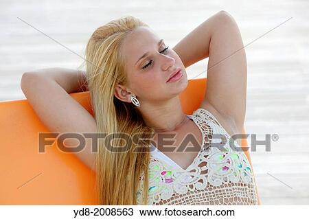 Young girl sleeping, Miami Beach, Florida. View Large Photo Image Stock Image - Young girl sleeping, Miami Beach, Florida.. Fotosearch