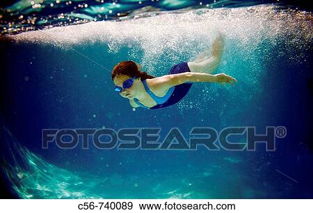 Young girl underwater View Large Photo Image Stock Photo - Young girl underwater. Fotosearch