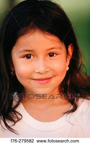 Stock Image - Young hispanic girl. Chelsea. Massachusetts. USA. Fotosearch