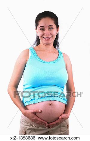 Young hispanic woman pregnant, isolated on white background View Large Photo Image Stock Photograph - Young hispanic woman pregnant, isolated on white background. Fotosearch