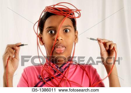 Stock Image - Young Indian girl funny. Fotosearch