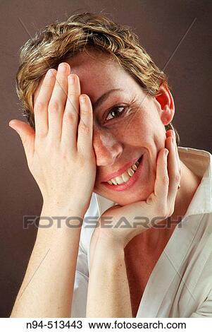 Stock Image - Young lady portrait.. Fotosearch