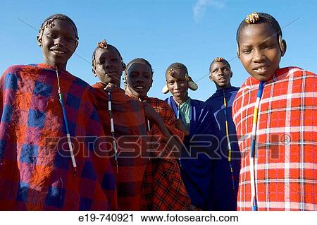 Young Maasai initiates. Masai Mara, Kenya, Africa View Large Photo Image Stock Image - Young Maasai initiates. Masai Mara, Kenya, Africa. Fotosearch