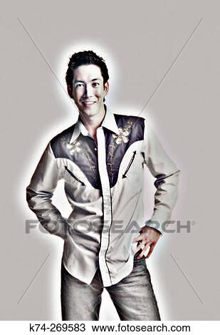 Young Man In Cowboy Shirt Smiling At Camera View Large Photo Image Stock Image - Young Man In Cowboy Shirt Smiling At Camera. Fotosearch