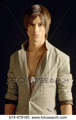young man in suit jacket and no shirt View Large Photo Image Stock Image - young man in suit jacket and no shirt. Fotosearch