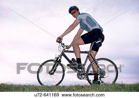 Young Man with Mountain Bike View Large Photo Image Stock Photo - Young Man with Mountain Bike. Fotosearch