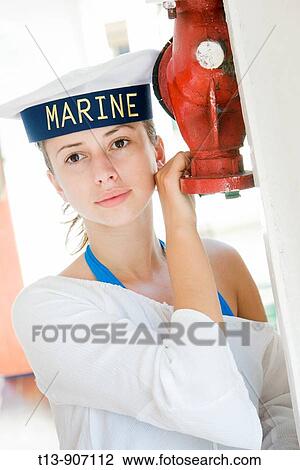 Young marine woman View Large Photo Image Stock Image - Young marine woman. Fotosearch