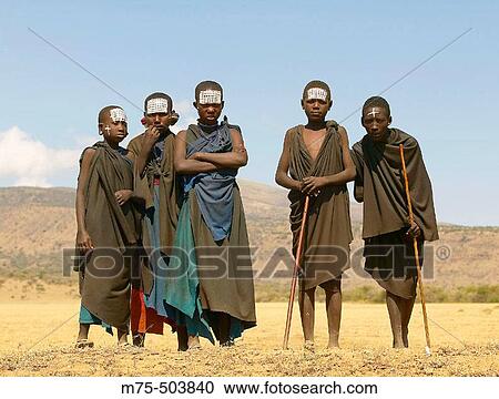 Young Masai boys looking tough. Tanzania. View Large Photo Image Stock Image - Young Masai boys looking tough. Tanzania.. Fotosearch