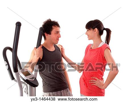 Stock Photo - Young people engaged in fitness. Fotosearch
