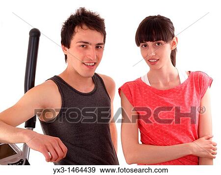 Stock Photo - Young people engaged in fitness. Fotosearch